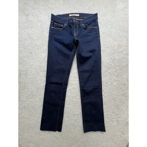 J Brand Womens 912 Skinny Cropped Jeans Size 25 Dark Ink Wash Pants Raw Hem